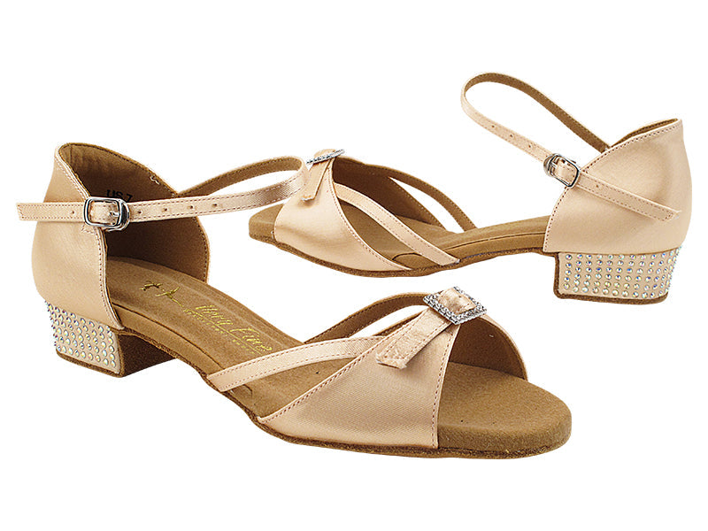 1720FTCC 215 Flesh Satin_Rhinestone on Heel with 1&quot; Heel (8881) in the photo