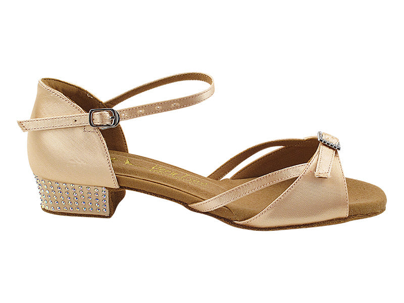 1720FTCC 215 Flesh Satin_Rhinestone on Heel with 1&quot; Heel (8881) in the photo
