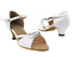 1720 White Satin with 1.3" Cuban Heel in the photo