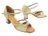 1720 57 Light Gold Leather_B & 74 Gold Sparklenet Trim_S_H with 2.2 INCH THICK CUBAN HEEL (2317) in the photo