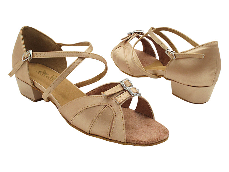 1724 135 Light Brown Satin with 1&quot; Heel (8881) in the photo