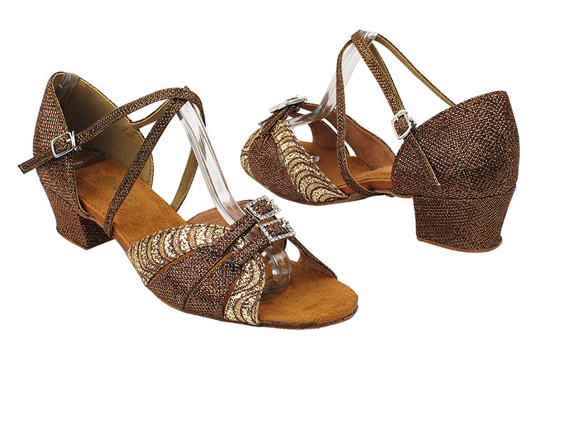 1724 217 Copper Sparkle_271 Copper Glitter 1.5&quot; Medium Heel in the photo