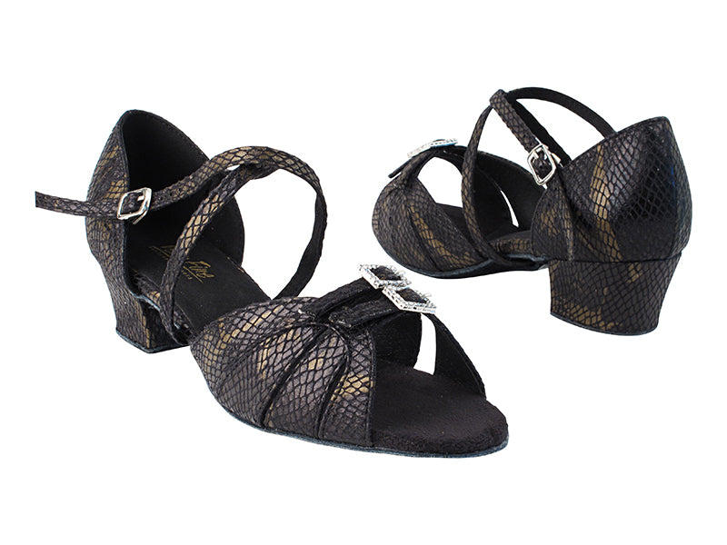 1724 85 Black Snake_Stone with 1.5&quot; Medium Heel in the photo