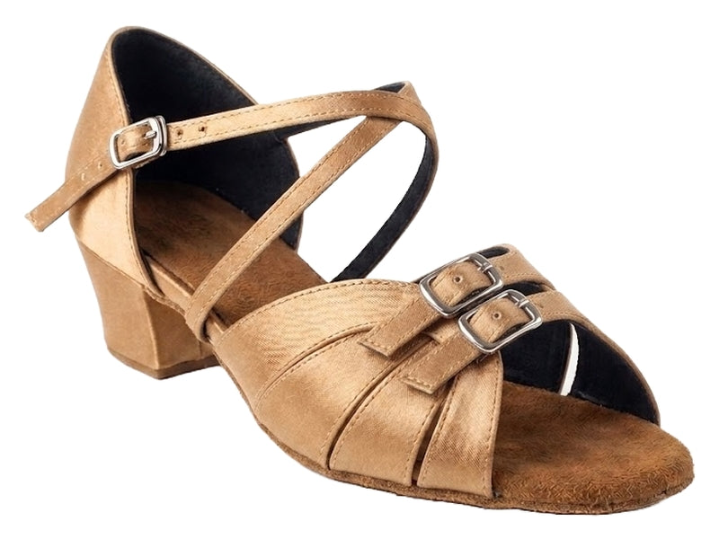 1758G Brown Satin with 1.5" heel in the photo