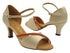 1734 Light Gold Leather_Dark Tan Satin Trim with 2.5" Heel (2899) in the photo