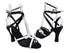 1737 Black Satin_White Patent_5009 BackStrap with 3" Heel in the photo