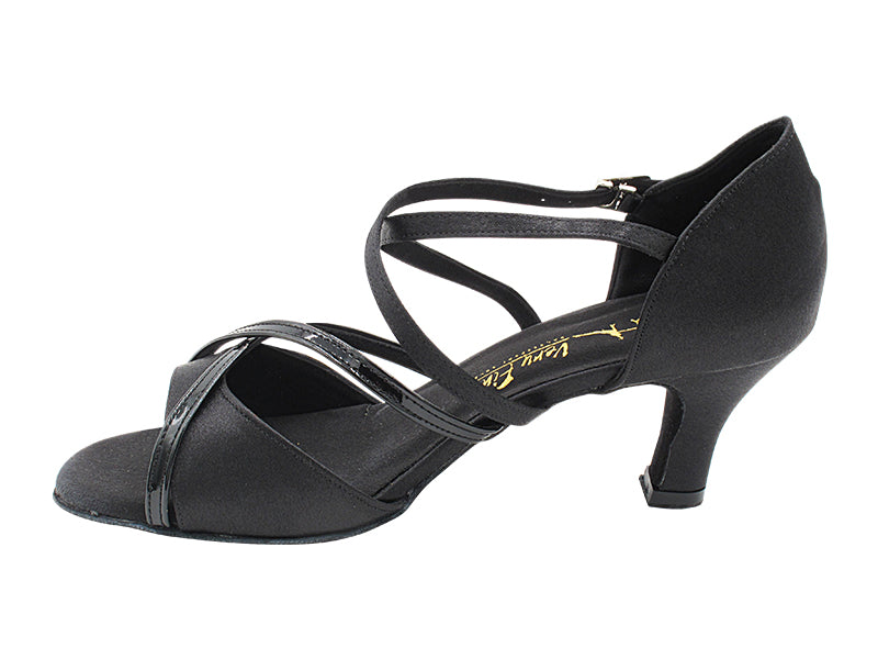 1740 Black Satin &amp; Black Patent Trim with 2.5&quot; Heel (2899) in the photo