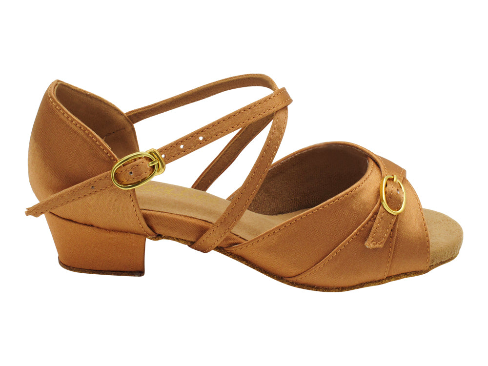 1758G Brown Satin with 1.5" heel in the photo