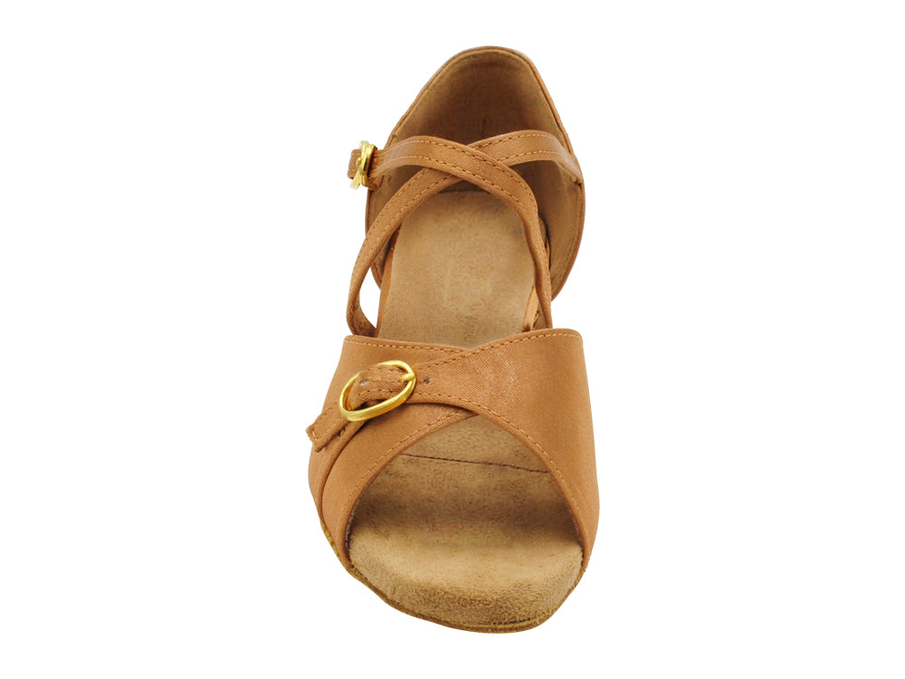 1758G Brown Satin with 1.5" heel in the photo