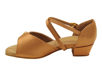 1758G Brown Satin with 1.5" heel in the photo