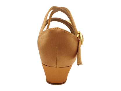 1758G Brown Satin with 1.5" heel in the photo