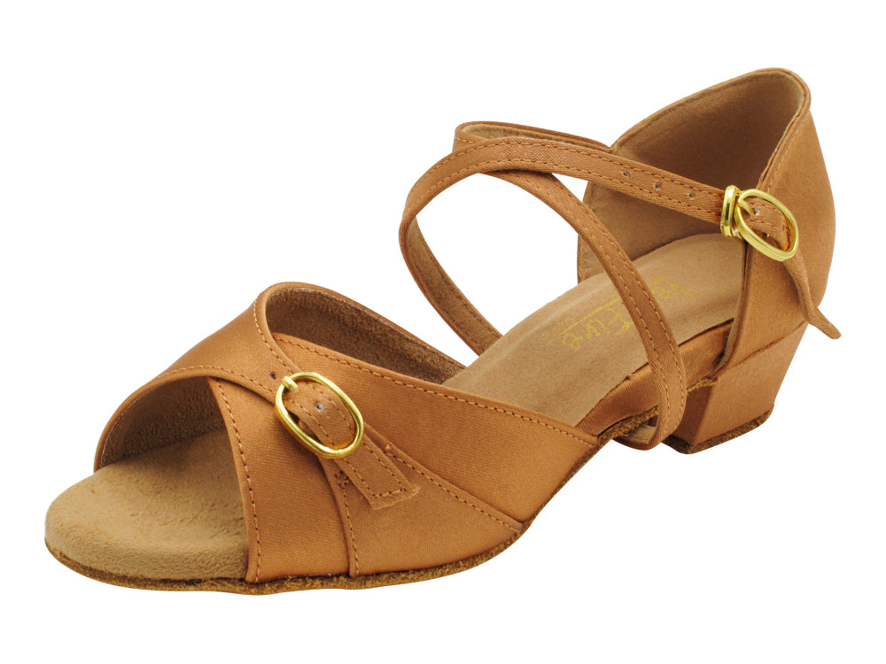 1758G Brown Satin with 1.5" heel in the photo