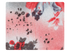 175 Grey_Red Flower Satin Fabric Swatch