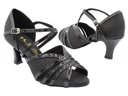 1774 Black Glitter &amp; Black Patent Trim with 2.5" Heel (2899) in the photo
