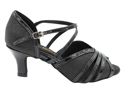 1774 Black Glitter &amp; Black Patent Trim with 2.5" Heel (2899) in the photo