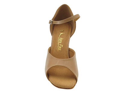 1780LEDSS Beige Brown Leather &amp; Leopard Satin Back with 3&quot; Slim Heel (6646) in the photo