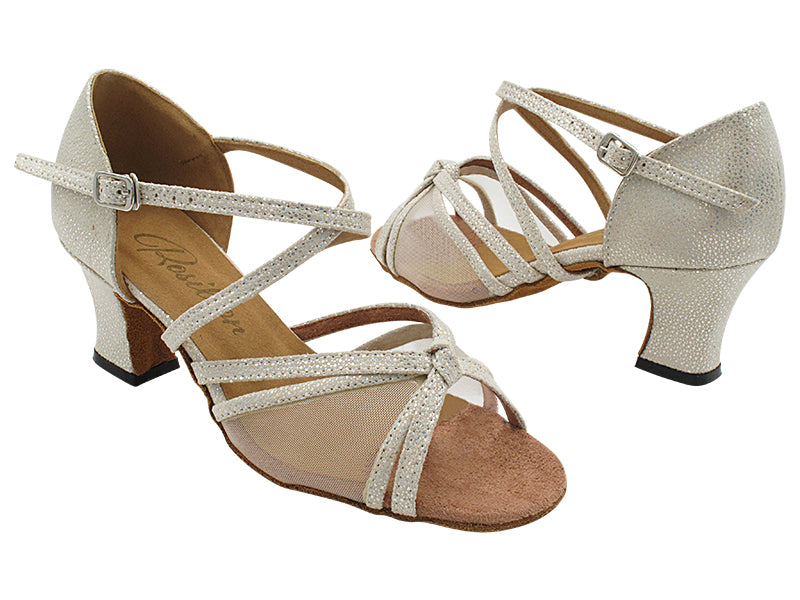 1782 323 White Gold Diamond Velvet_Flesh Mesh with 2.2 INCH THICK CUBAN HEEL (318) in the photo