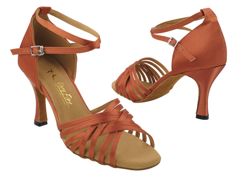 1784LEDSS Dark Tan Satin  3&quot; Heel (5059) in the photo