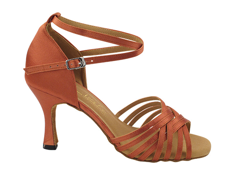 1784LEDSS Dark Tan Satin  3&quot; Heel (5059) in the photo