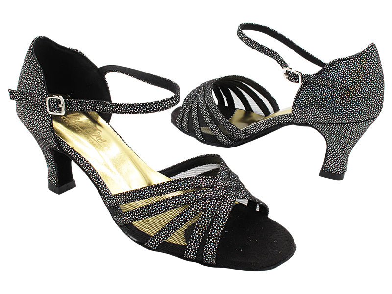 1785 322 Black Iridescent Diamond Velvet_Black Mesh with 2.5&quot; Heel (2899) in the photo