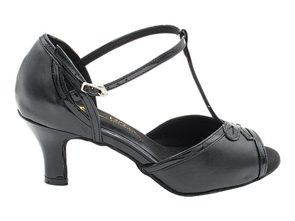 1786 Black Leather &amp; Black Patent Trim with 2.5&quot; Heel (2899) in the photo