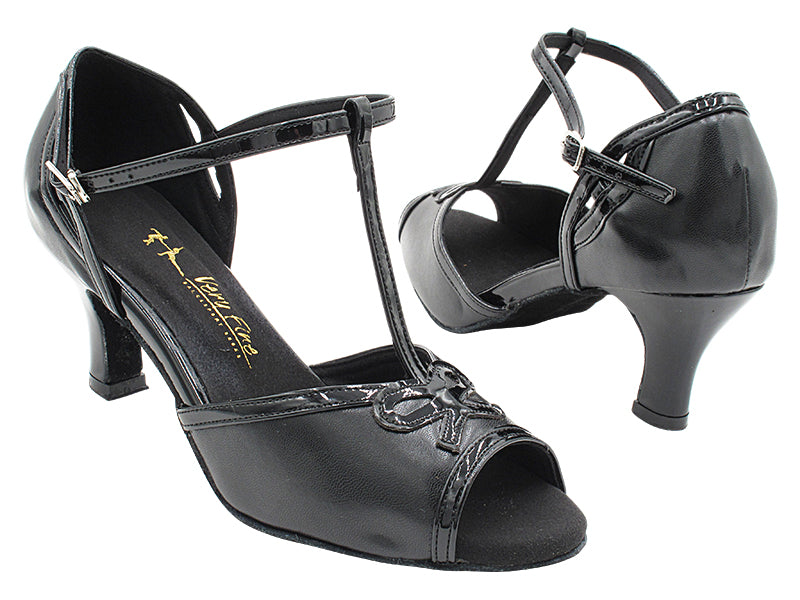 1786 Black Leather &amp; Black Patent Trim with 2.5" Heel (2899) in the photo