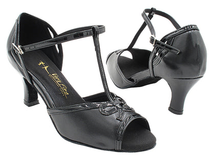 1786 Black Leather &amp; Black Patent Trim with 2.5" Heel (2899) in the photo