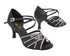 1789Bling Black Satin & Black Mesh with 2.75" Flare Heel (1995) in the photo