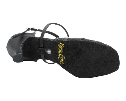 1789Bling Black Satin &amp; Black Mesh with 2.75" Flare Heel (1995) in the photo