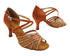 1789Bling Dark Tan Satin & Flesh Mesh with 2.75" Flare Heel (1995) in the photo