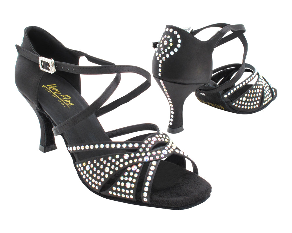 1791Bling Black Satin with 2.75" Flare Heel (1995) in the photo