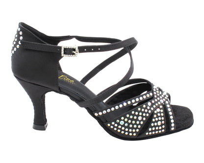 1791Bling Black Satin with 2.75" Flare Heel (1995) in the photo