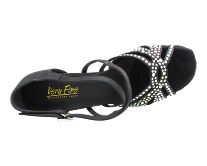 1791Bling Black Satin with 2.75" Flare Heel (1995) in the photo