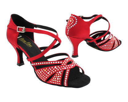 1791Bling Dark Red Satin with 2.75" Flare Heel (1995) in the photo
