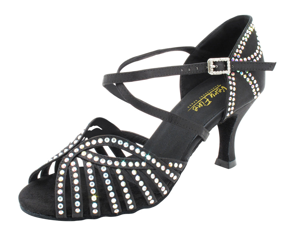 1793Bling Black Satin with 2.75" Flare Heel (1995) in the photo