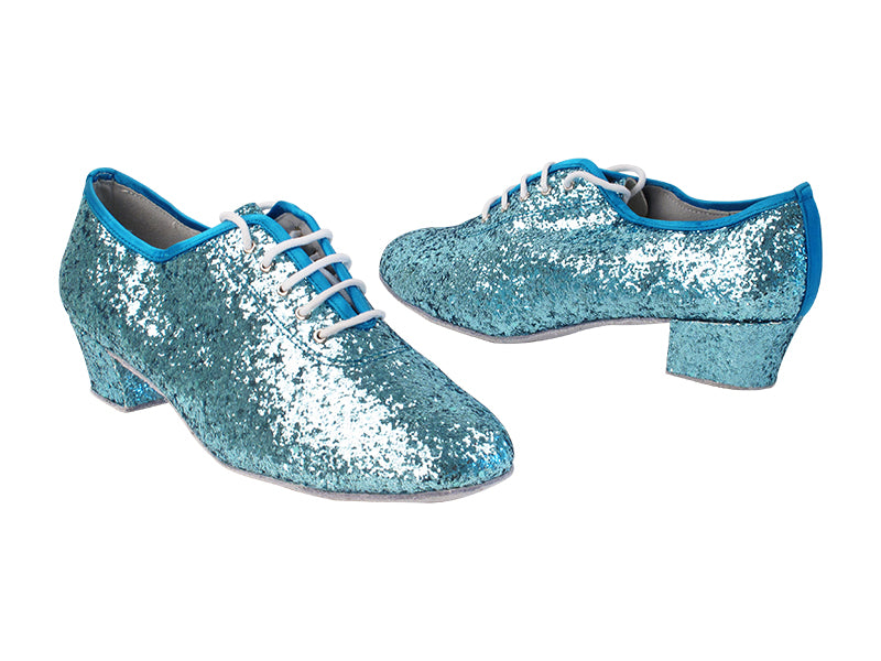 2001 188 Light Blue Sparkle_230 Light Blue Satin Trim with 2001_1.5&quot; Heel in the photo