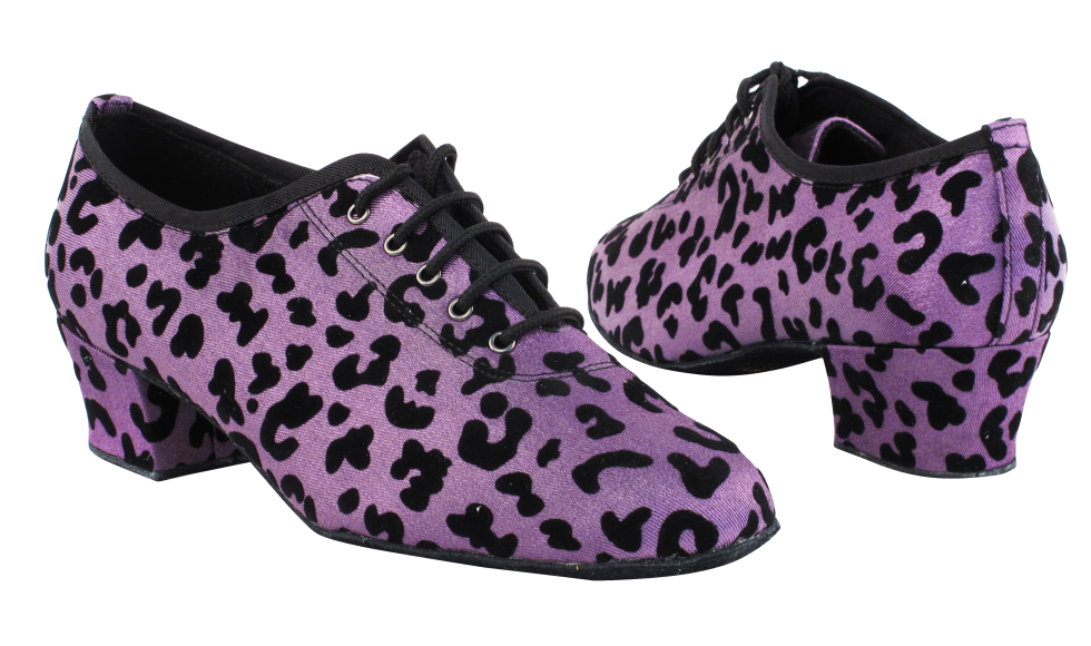 2001 249 Purple Leopard with 1.5" Medium Heel in the photo
