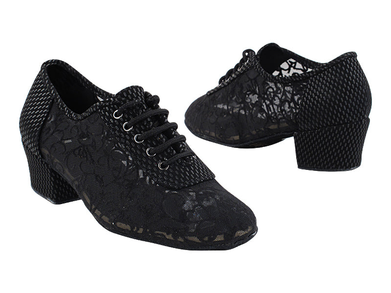 2002 295 Black Velvet_46 Black Flower Mesh with 1.5&quot; Heel (2001) in the photo
