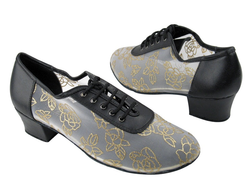 2002 Black Leather_79 Mesh with 1.5&quot; Medium heel in the photo