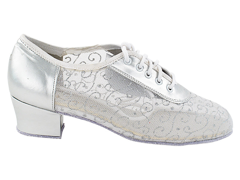 assets/images/Very Fine Unique ladies (special orders)/2002 Light Silver Leather_132 Silver Mesh 2.jpg2002 Light Silver Leather_132 Silver Mesh with 1.5&quot; Heel (2001) in the photo