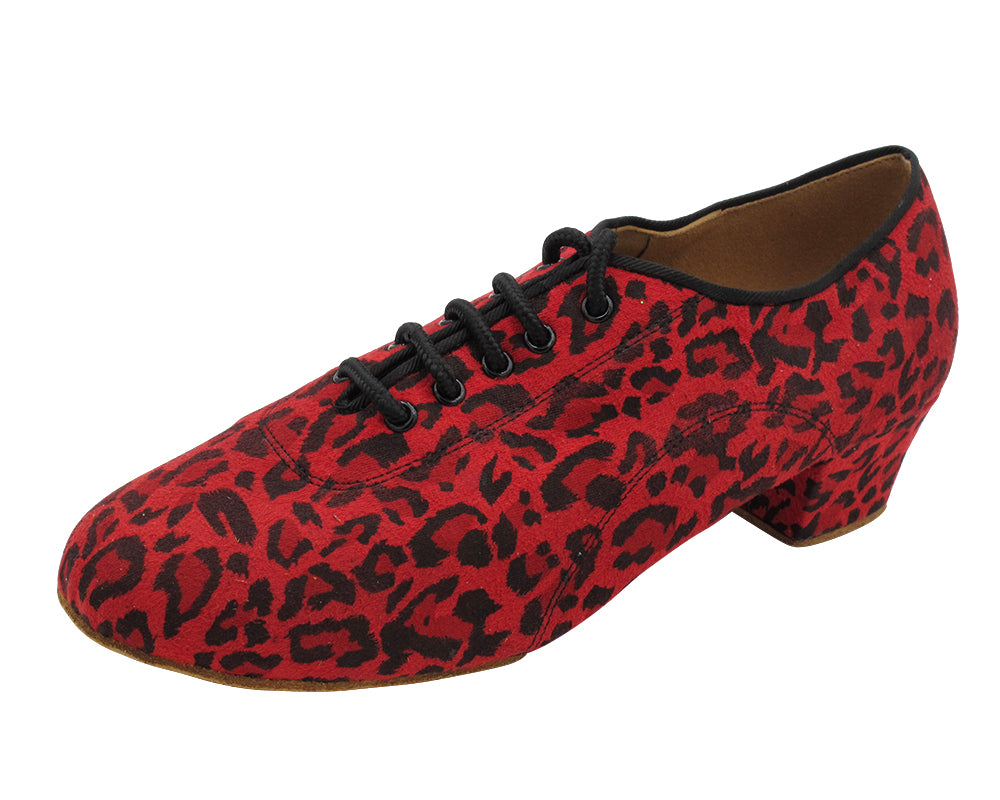 2003LEDSS-Split Red Leopard Velvet with 1.5" Heel (2001) in the photo