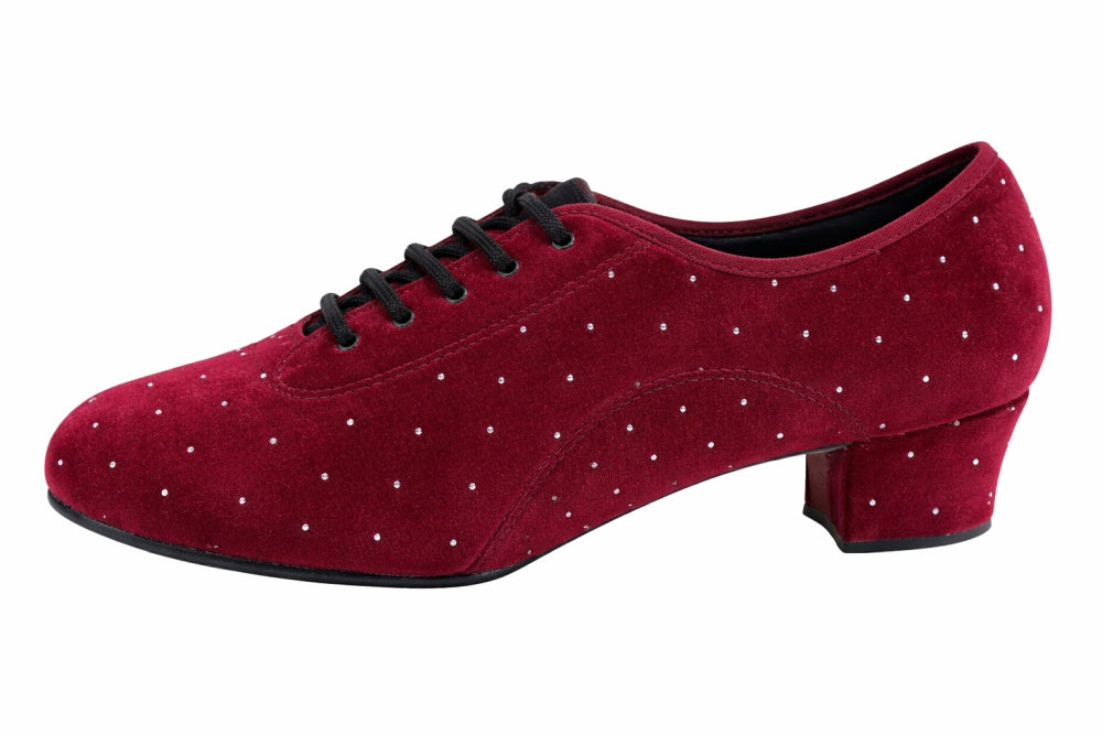 2003LEDSS-Split Burgundy Velvet Crystal  with 1.5" Heel (2001) in the photo