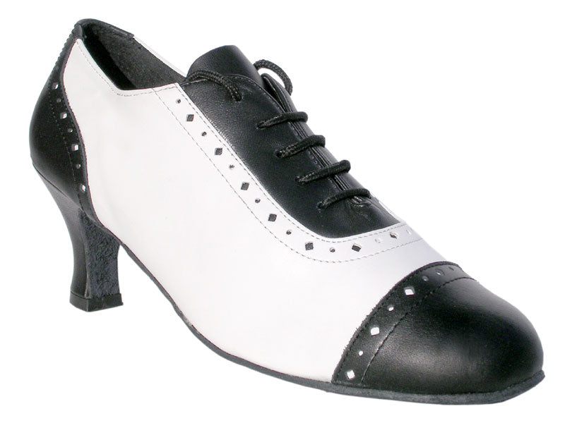 2007 Black Leather &amp; White Leather with 2.5&quot; Heel in the photo