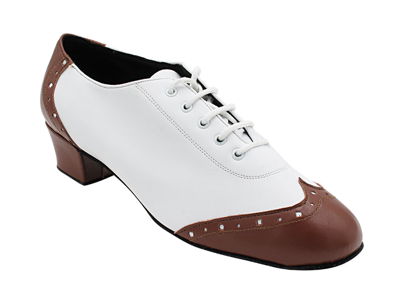 2008 Coffee Brown Leather &amp; White Leather with 1.5&quot; Heel (2001) in the photo