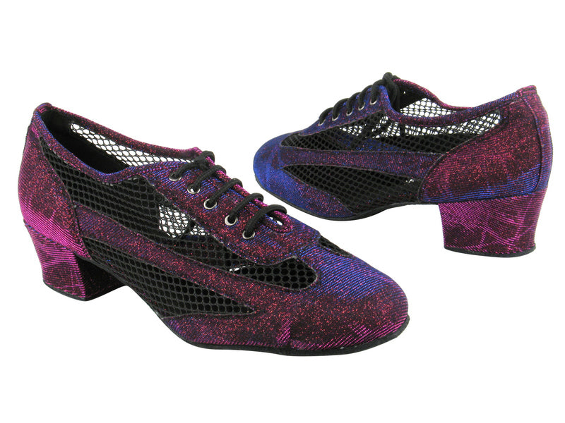 2009 155 Purple Illusion_176 Black Mesh with 1.5&quot; Heel in the photo