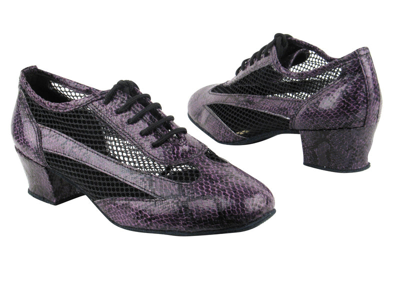 2009 252 Purple Snake_Black Mesh with 1.5&quot; medium heel in the photo