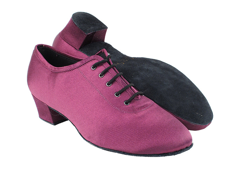 2302 111 Purple Satin with 1.5&quot; Latin Heel in the photo