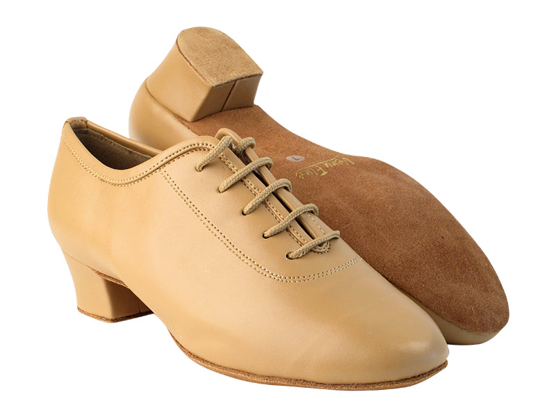 2302 157 Beige Brown PU with 1.5&quot; Latin Heel in the photo