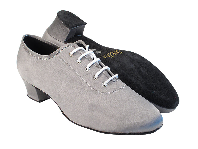 2302 263 Grey Satin with 1.5&quot; Latin Heel in the photo