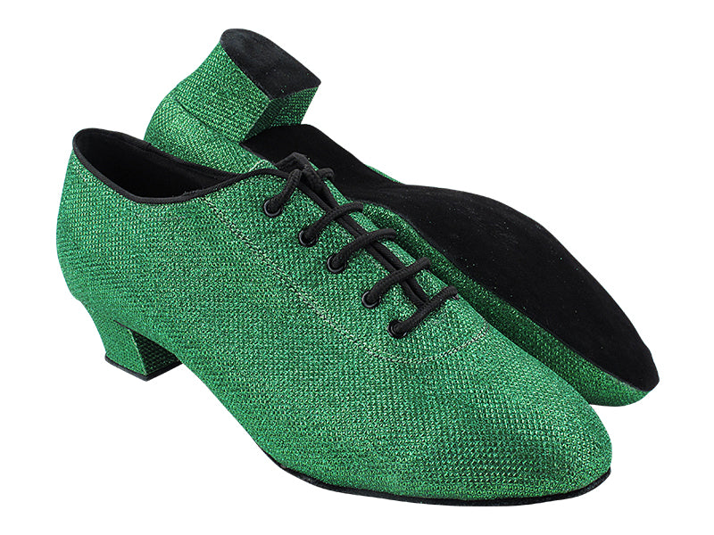 2302LEDSS Green Glitter with Men 1.5&quot; Latin Heel in the photo